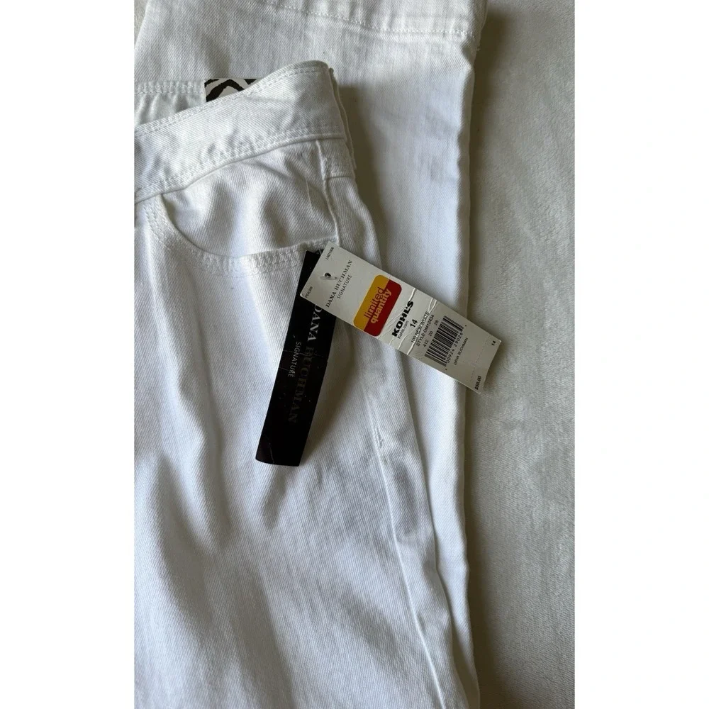 NWT Dana Buchman‎ Pants Signature Women's White Cropped Capri Pants Size 14